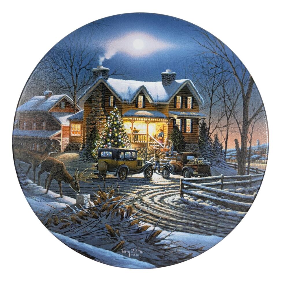 Terry Redlin 1990 Night Before Christmas Collectible Round Tin Gift Container